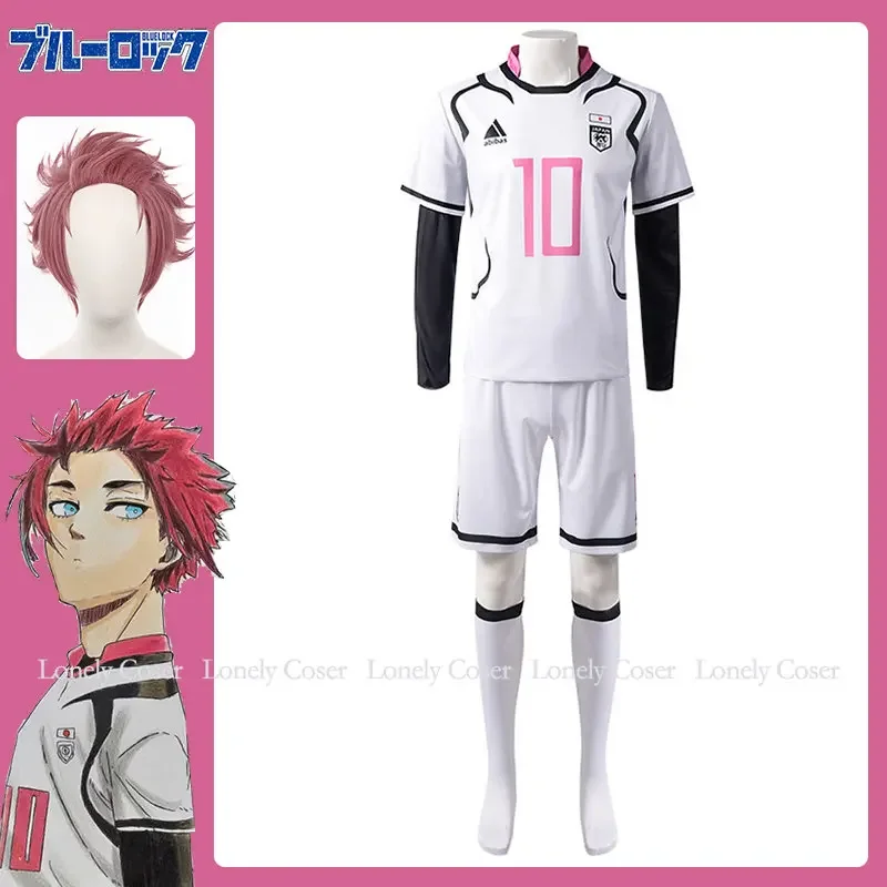 

Sae Itoshi Cosplay Costume Anime Blue Lock Wig Team Royale Youth No.10 Football Jersey Uniform Japan U-20 Men Boy Role Play