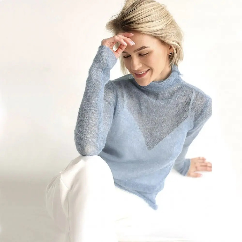 Modische Gestrickte Schicke Pullover mit Lochmuster Lässiger Rollkragen-Pullover Weicher Basis-Stil Pullover für Reisen – Detail 10
