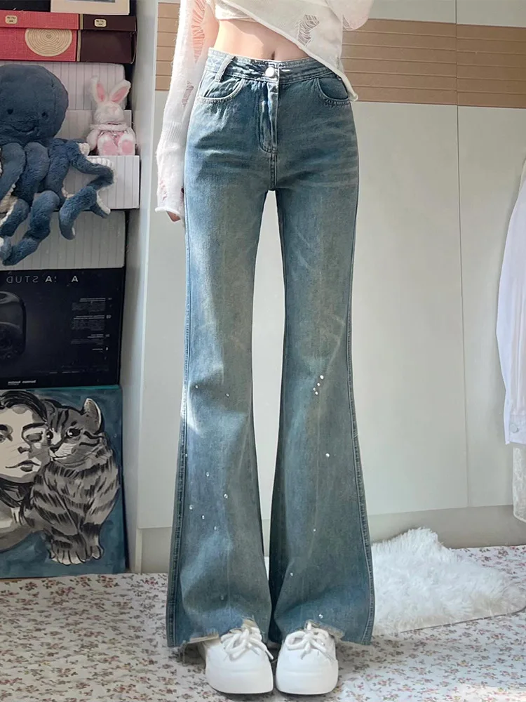 

Джинсы женская, женская одежда, осенняя мешковатая уличная одежда Y2K, винтажная мода, оверсайз, широкий крой, свободный крой, черный, готический, корейский