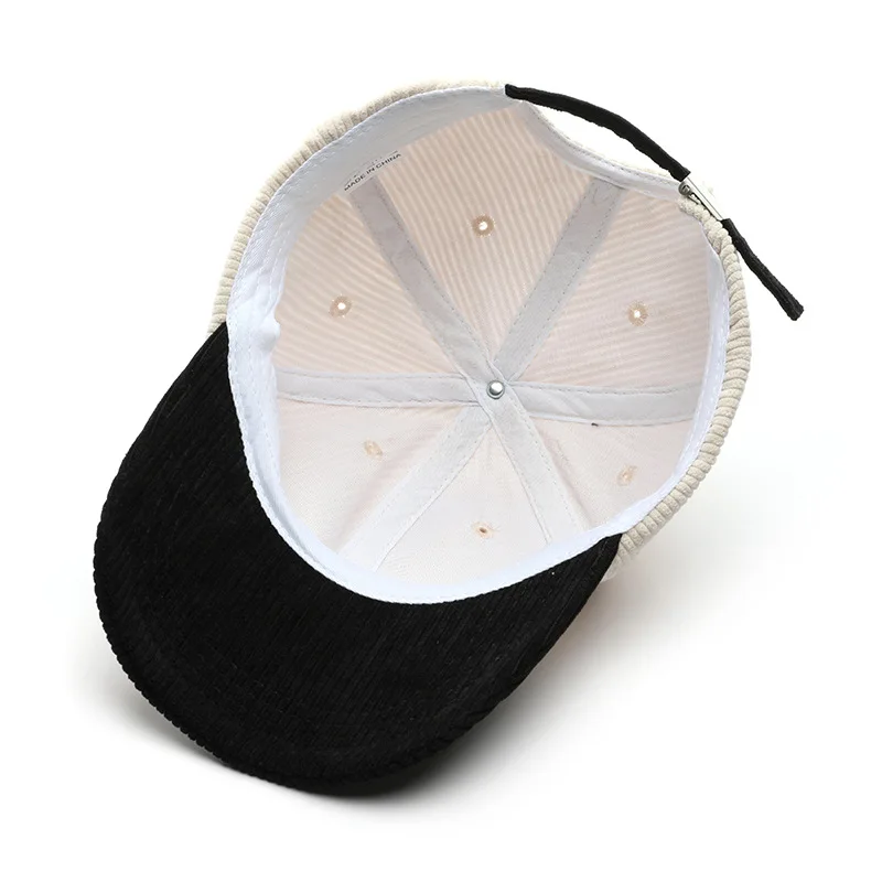 Casquette en velours côtelé assortie pour hommes et femmes, chapeau de baseball réglable, ombrage de protection solaire, extérieur, automne, hiver,