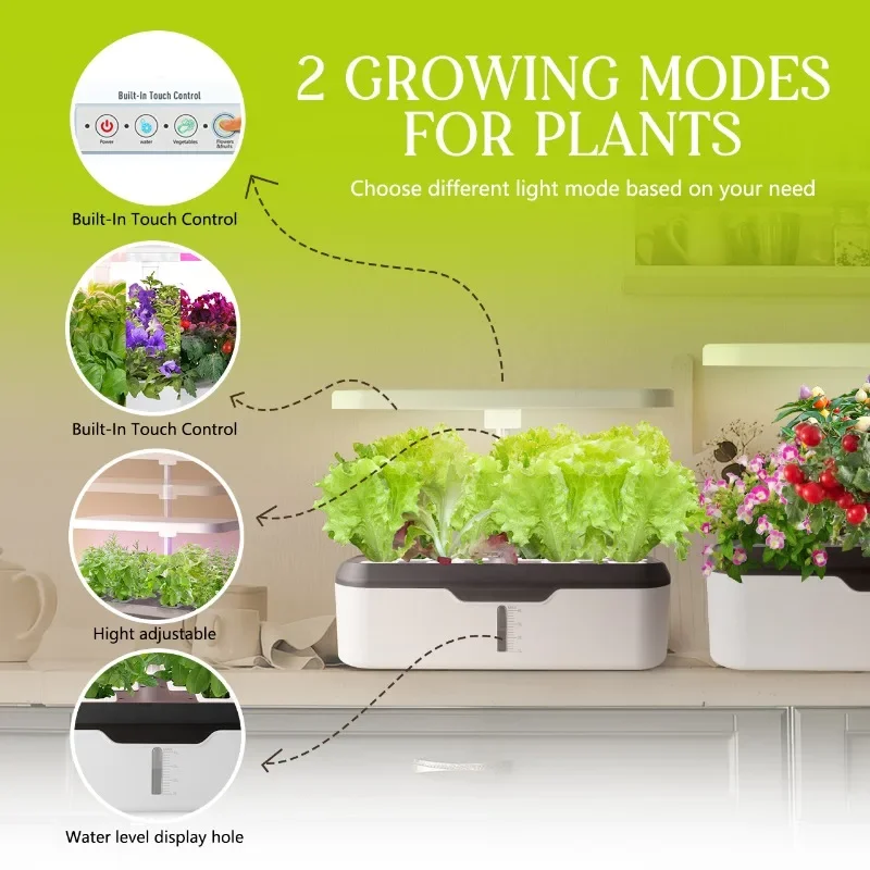 Growing system hydroponics flowerpot grow system Horticulture Grow Light  kit water pump
