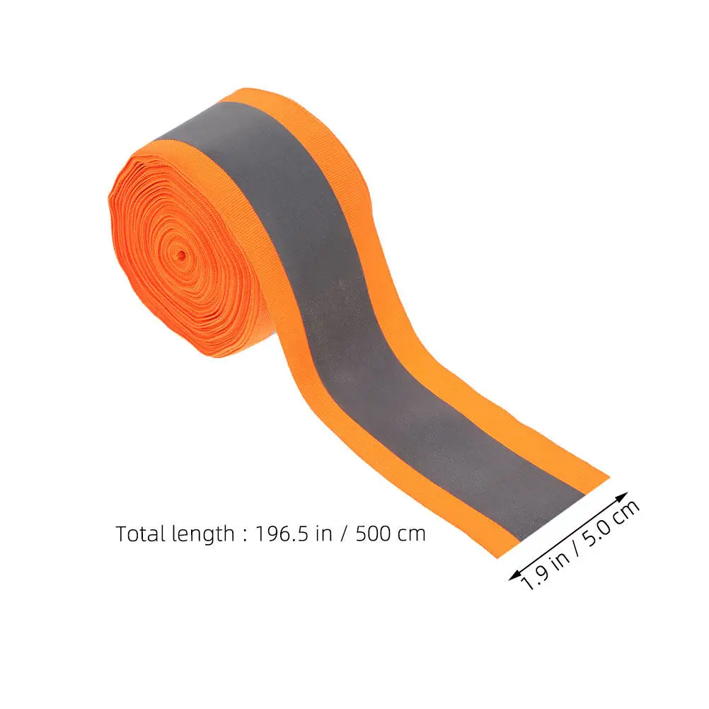 1 Roll 5 Meter Sew-on Reflective Webbing Polyester High Visibility Safety Strip for Clothing Backpacks Cycling Gear Dog Collars
