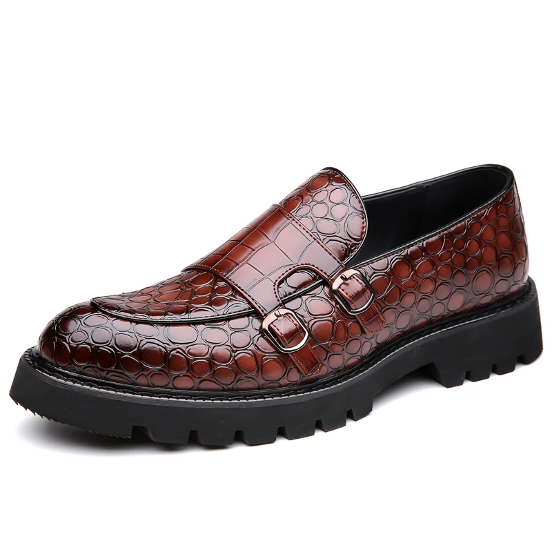 Men's Fashionable All-Match Business Formal Loafers Comfortable English Style Derby Shoes Durable Leather Trendy Footwear