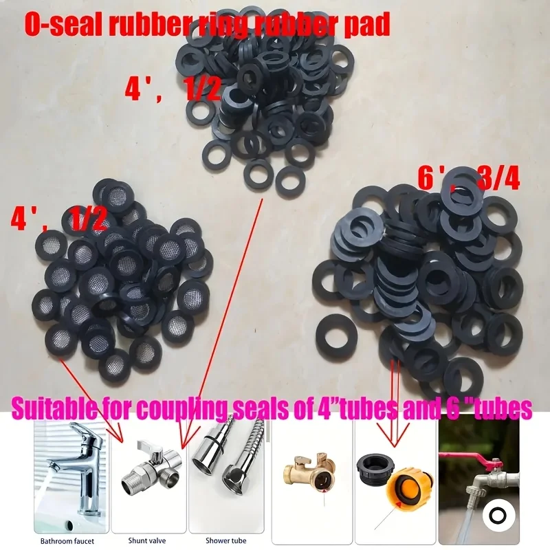 10 عبوات من وسادات إغلاق خرطوم الدش في الحديقة 1/2 بوصة DN15 و3/4 بوصة DN20، مقاومة للحرارة لأنابيب خراطيم الدش المكسرات والباردة #5