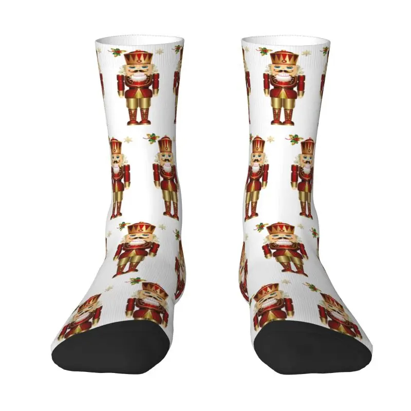 Nutcracker Soldier King Dress Socks Men's Women's Warm Fashion Novelty Cartoon Christmas Nutcrackers Crew Socks