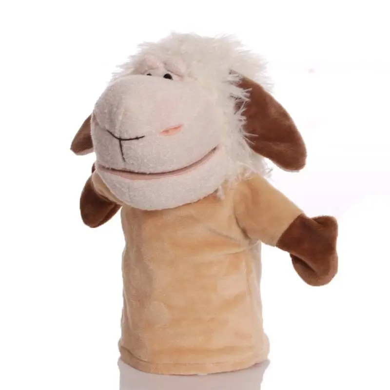 Marioneta de mano de oveja para niños, juguetes de peluche de animales, marionetas de mano educativas para bebés, muñecas de juego de simulación, regalos para niños, 25cm