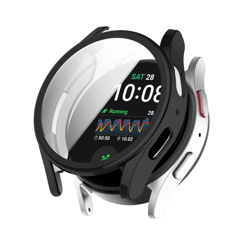 Capa para samsung galaxy watch 7 44mm 40mm cobertura completa pára-choques macio tpu capa protetora