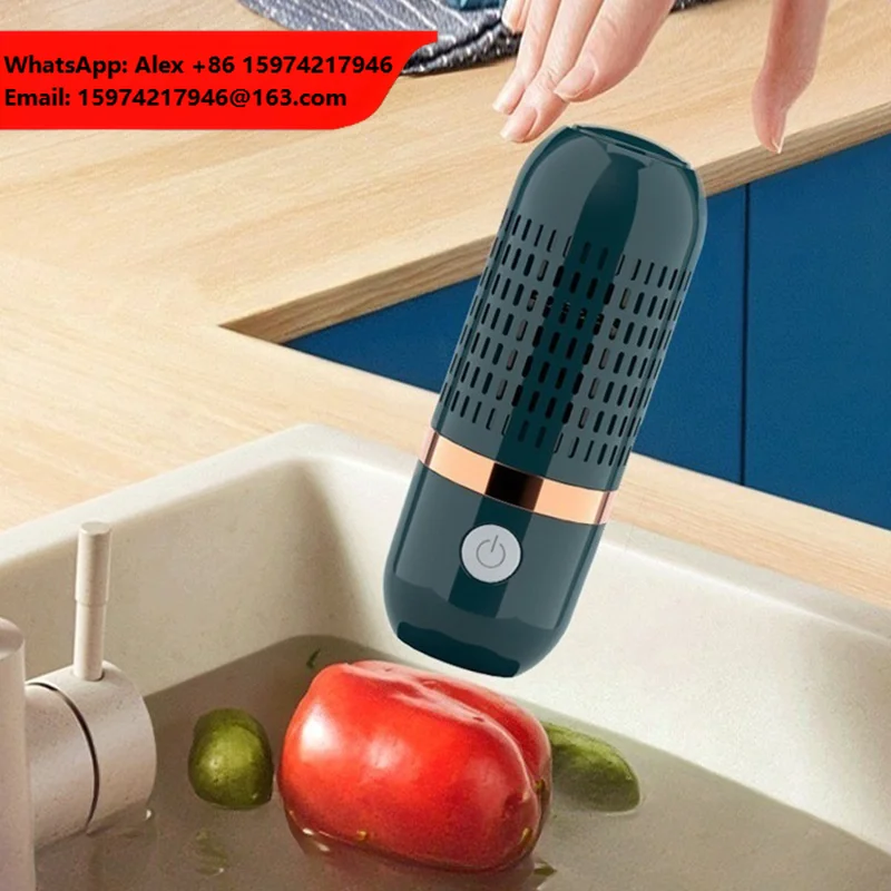 Portable Fruit And Vegetable Washing Machine Waterproof Ultrasonic Capsule Food Purifier For Kitchen