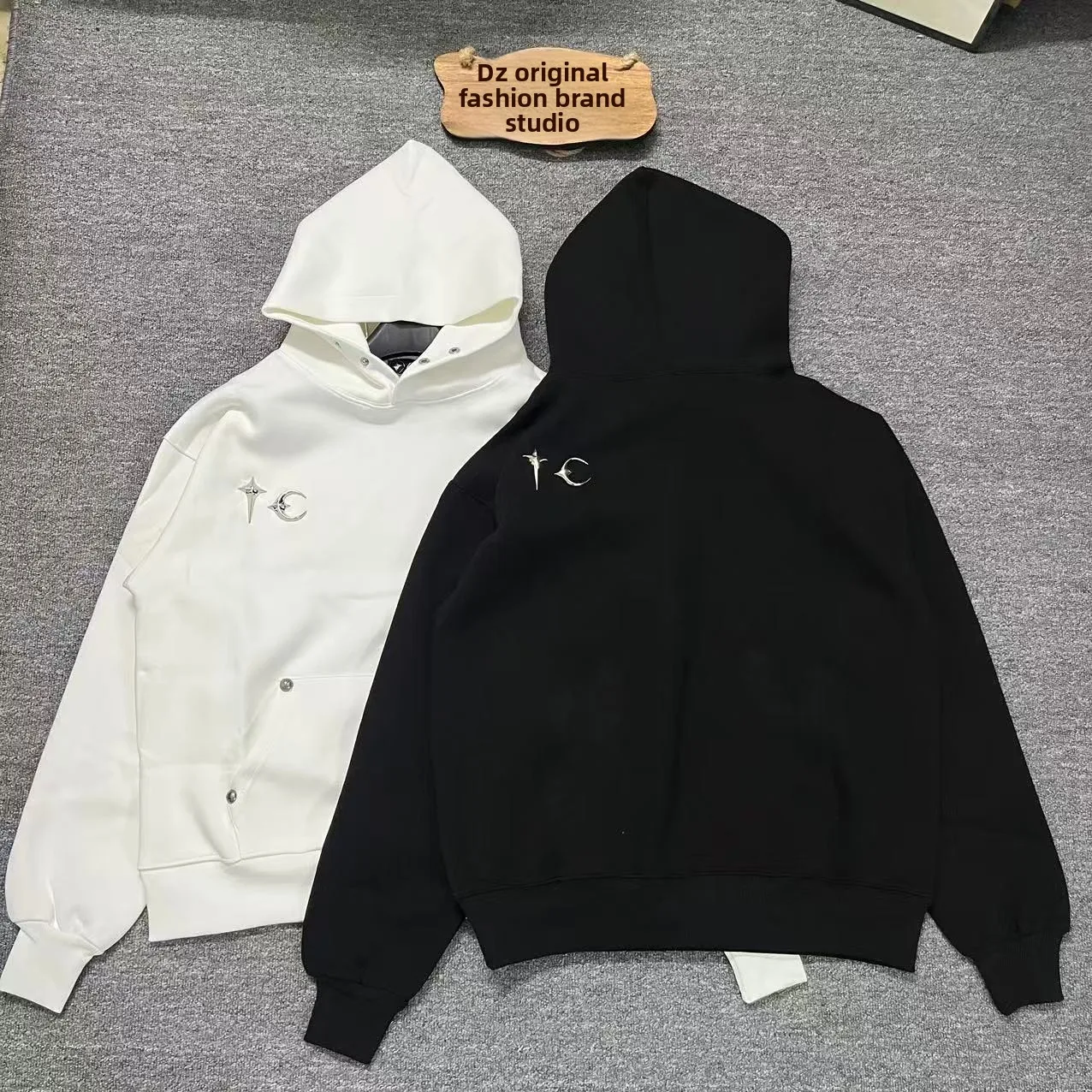 

Толстовка Heavyweight THUG CLUB TC Basic свободного кроя с вышивкой в виде луны и звезд, повседневная хлопковая толстовка для молодежи в стиле стритвир.