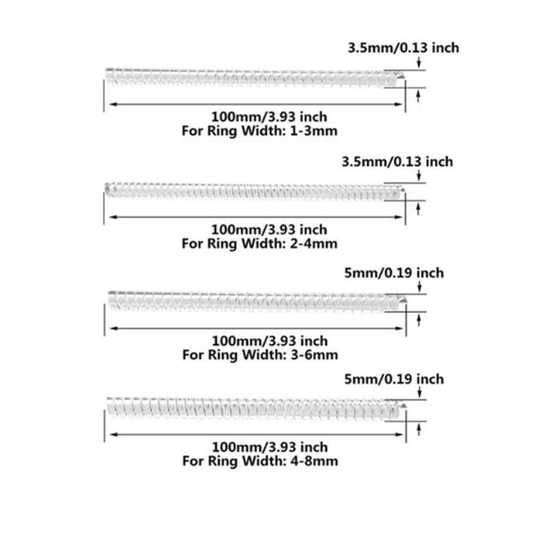 8/12Pcs  Tightener Ring Size Adjuster For Loose Ring Jewelry Guard Dropshipping Guard Tightener Reducer Resizing Tool