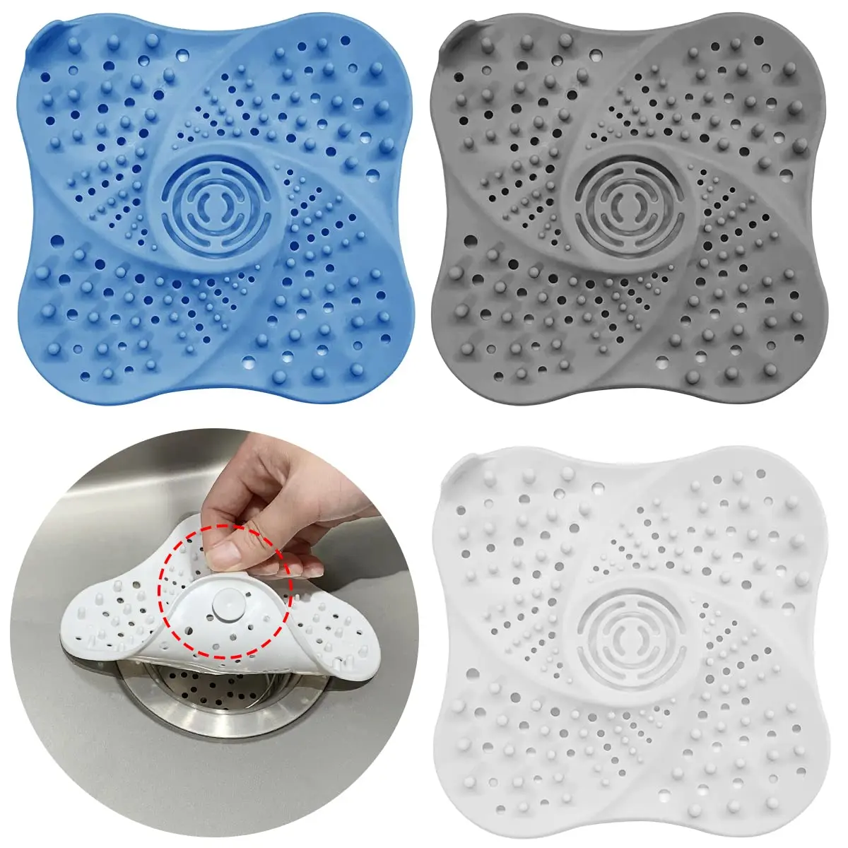 

1-10Pcs Anti-blocking Hair Catcher Hair Stopper Trap Shower Floor Drain Covers Sink Strainer Filter Bathroom Kitchen Accessories