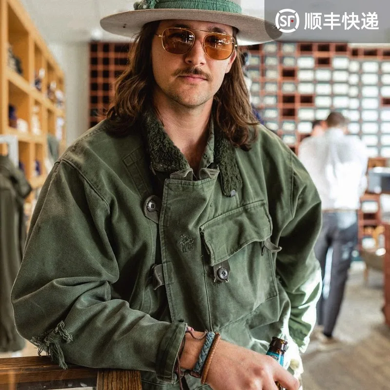 سترة Madden Workwear الكلاسيكية للدراجات النارية السويدية Ami Khaki سترة صيد عسكرية خضراء للرجال #1