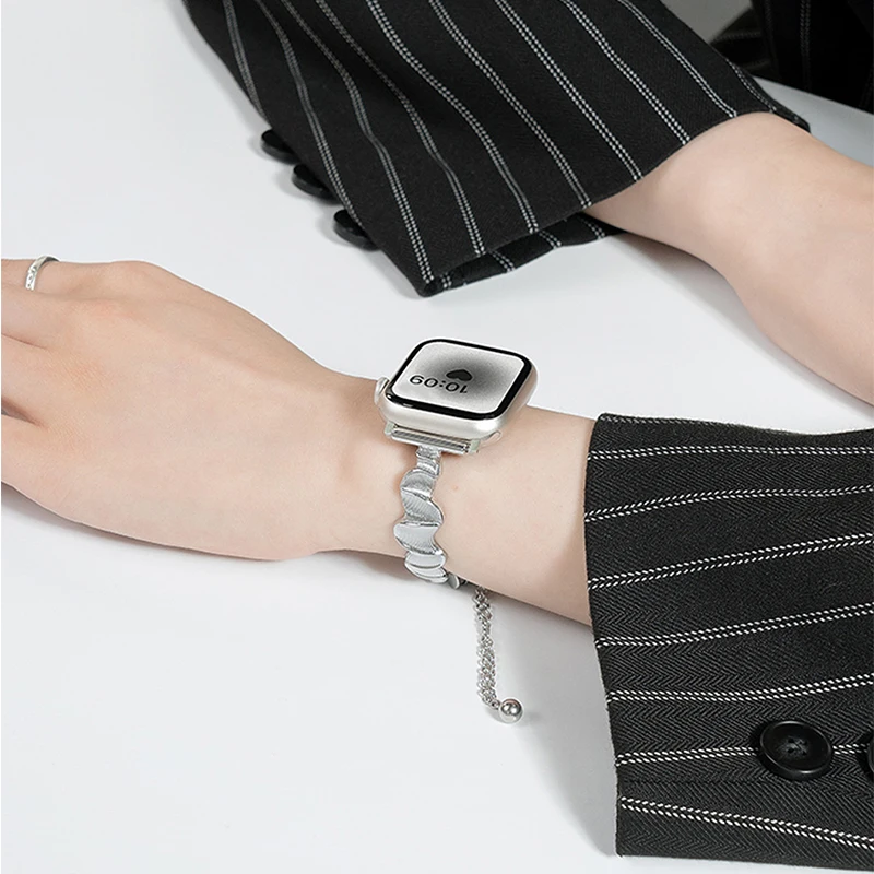 Schmuckarmband für Apple Watch 49mm 41 38 40 42 46 44 45mm Luxus-Ketten-Metallarmband iWatch Serie 12 11 10 9 8 7 SE 6 5 4