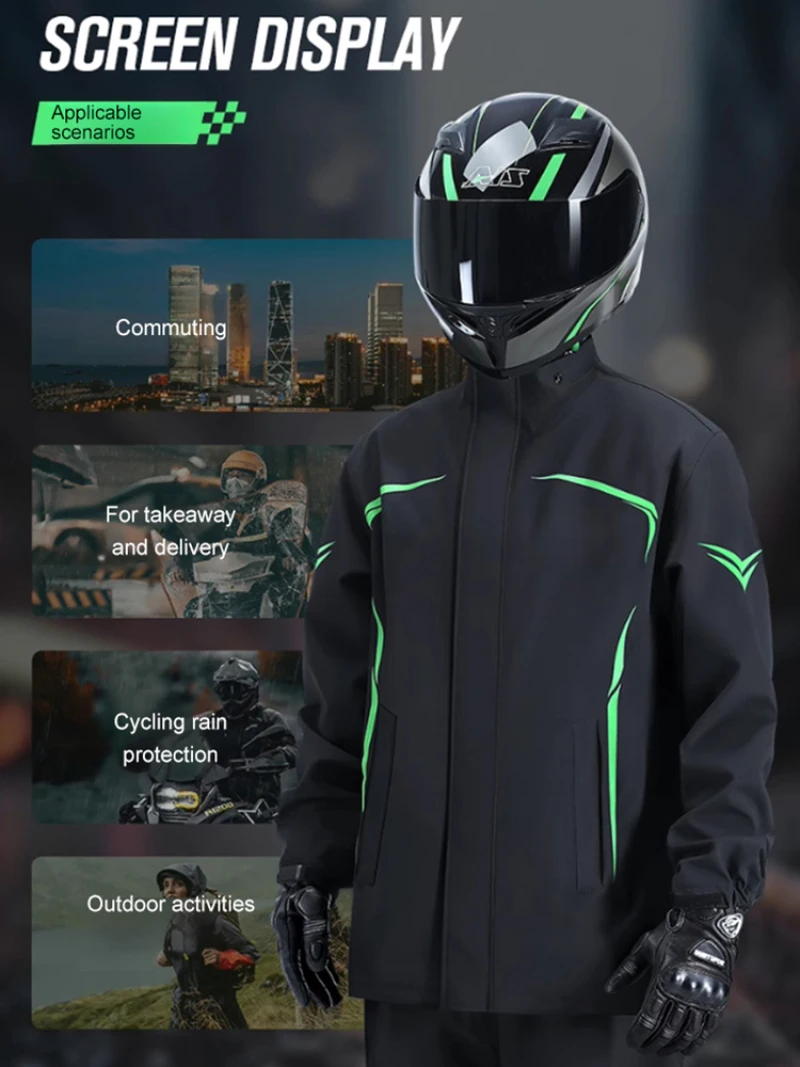 

Total protection rain pants raincoat pants waterproof rainproof Stylish sporty look sporty Stormproof Raincoat Set