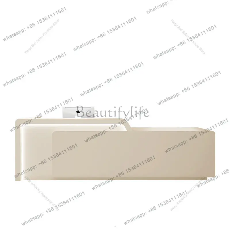 Factory Direct Sales Danish Creamy Style Cashier Counter Nordic High-end Clothing Store Medical Beauty Company Reception Desk Of