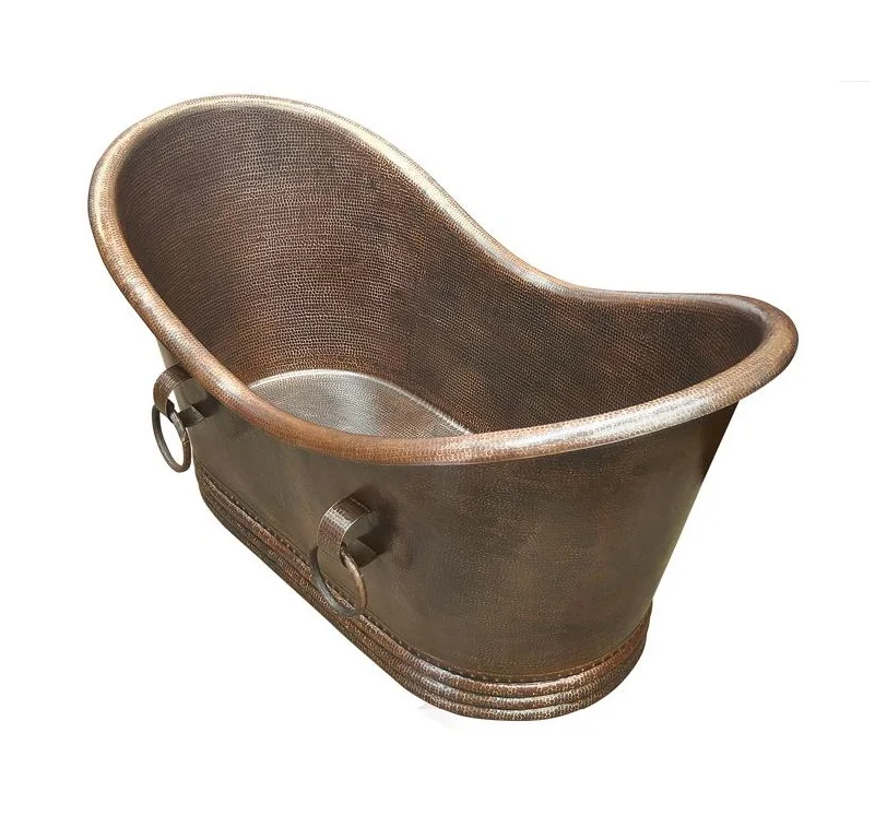 Bak Mandi Tembaga Buatan Tangan Desain Italia Berlapis Emas, Aksesoris Kamar Mandi untuk Rumah, Hotel, Restoran