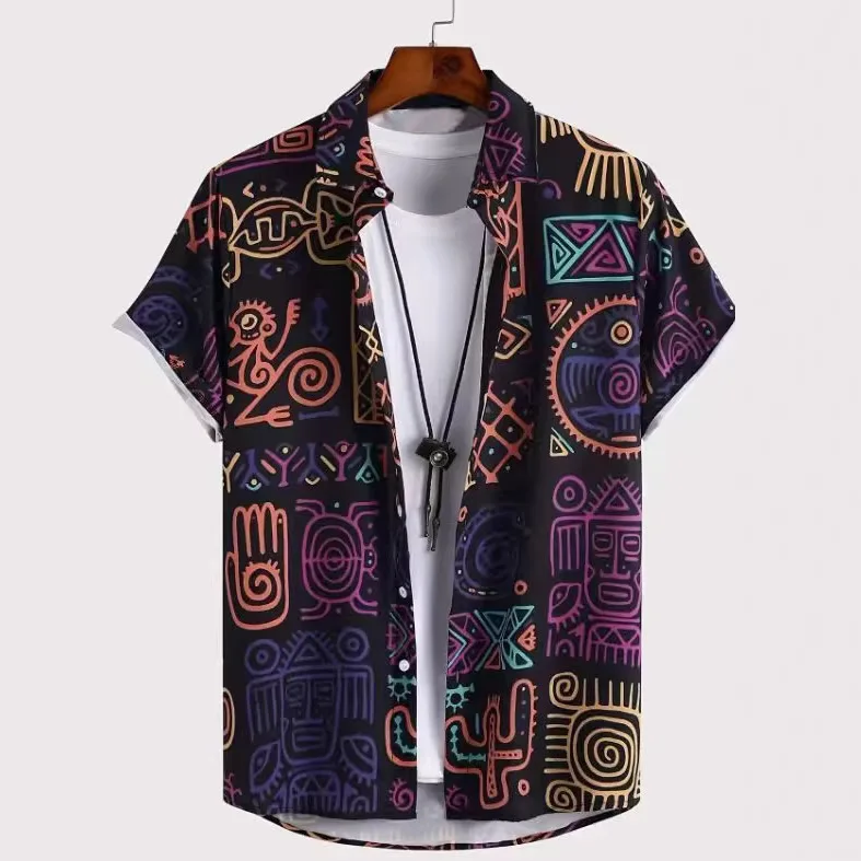 

Men's Shirt Hawaiian Casual Fashion Short Sleeve Shirt Digital Printing Men's Top