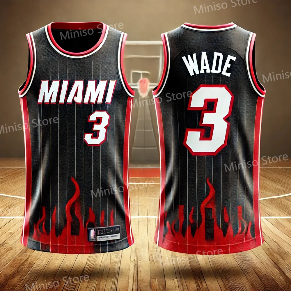 24/25 Miami New Arrivals Summer Basketball Wade #3 O-Neck Heats T-Shirt Jersey Comfort Sweatshirt 3D Printed Adults/KIDs