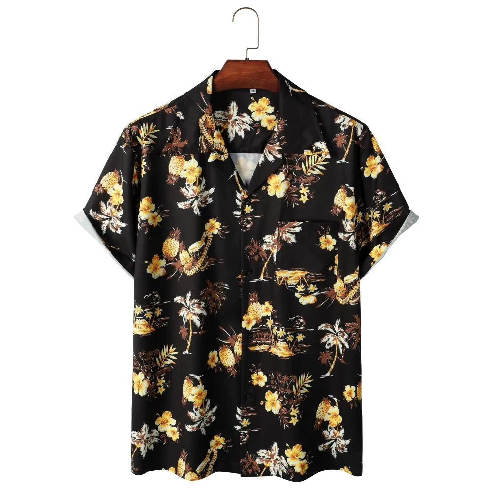 Hawaiian Shirt for Men Print 3D Printed Beach Shirt Short Sleeve Button Casual Men's Summer Tops Vacation Shirts Oversized Tees