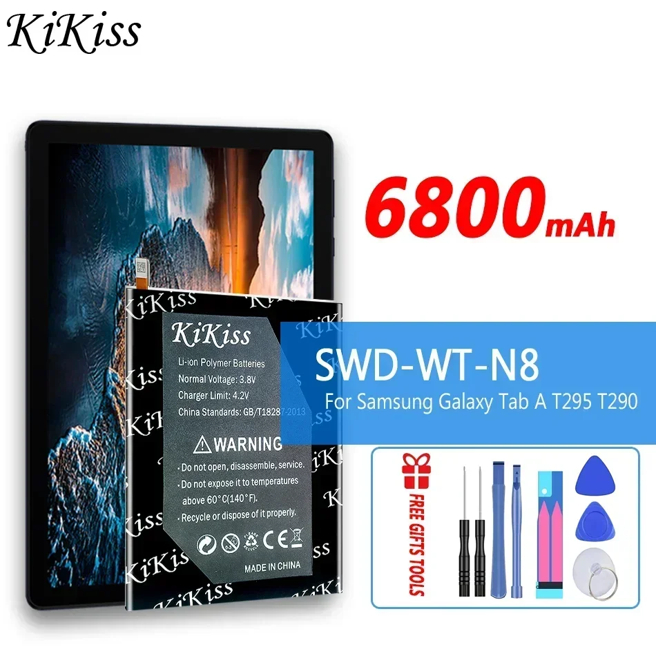 

Мощный аккумулятор KiKiss SWD-WT-N8 SWDWTN8 6800 мАч для Samsung Galaxy Tab A T295 T290, аккумуляторы