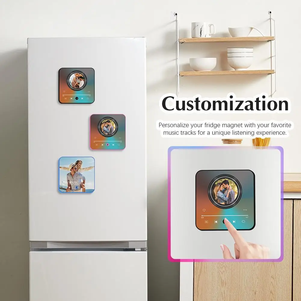 1pc Customized Music Fridge Magnet Acrylic Music Player Personalized Favorite Song Refrigerator Stickers Gift For Music Lovers