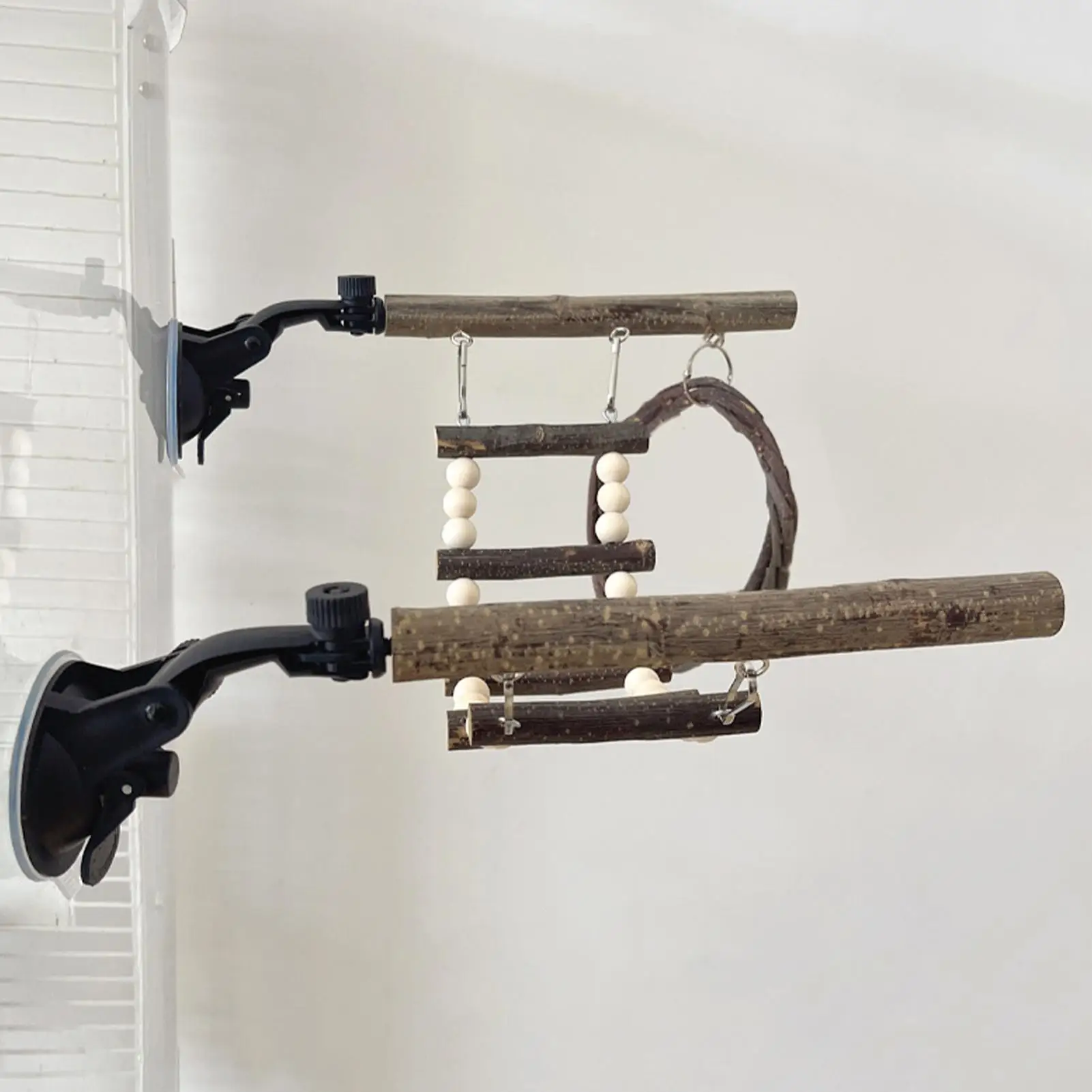 

Лестница-качели для птиц, деревянная гибкая клетка для восхождения, клетка для птиц, лестница для птиц, игрушка для упражнений для неразлучников, золотых попугаев