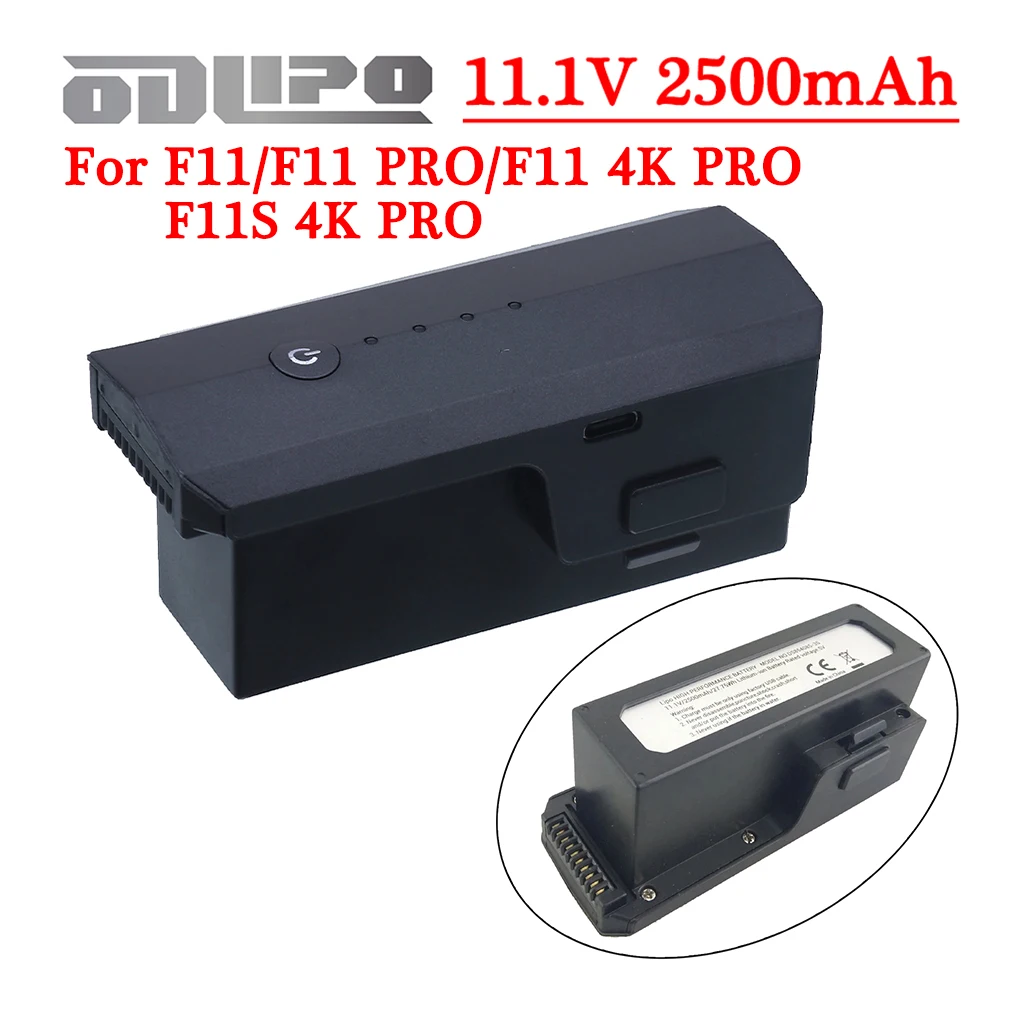 

11,1 В 2500 мАч Lipo аккумулятор для SJRC F11/F11 PRO/F11-4K Drone 5G Wi-Fi GPS FPV запасные части для квадрокоптера RC F11S 4K PRO Drone