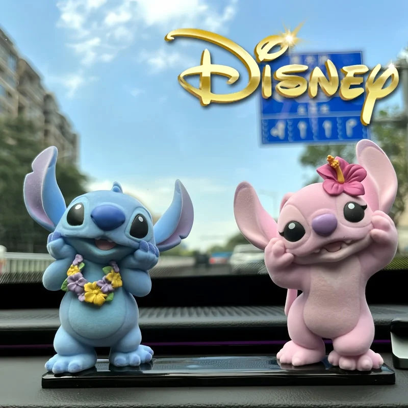 Disney Anime Lilo & Stitch Action Figures Stitch And Angel Lover Figurines Flocking Collection Model Statue Doll In Stock