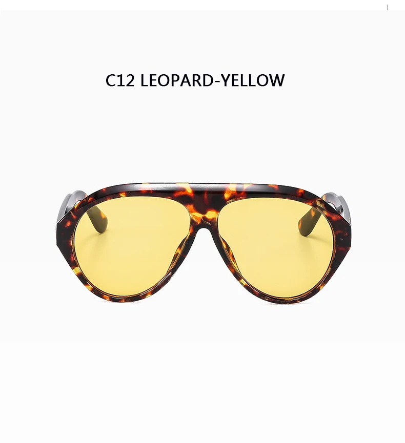 Piloten-Sonnenbrille mit großem Rahmen, Unisex, Übergröße, modische braune Sonnenbrille, Markendesign, Winterbrille – Detail 37