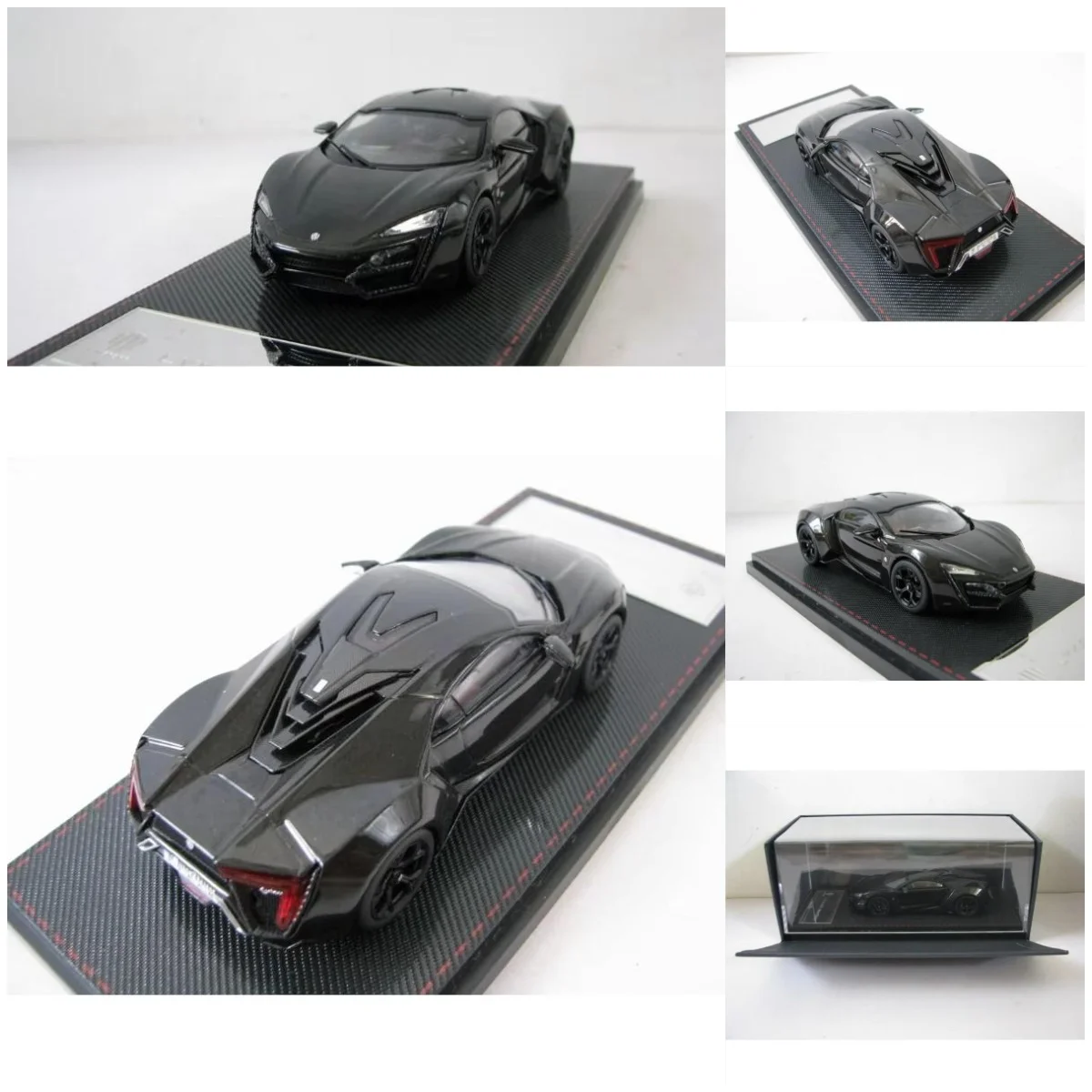 

Модель автомобиля KENGFEI Diecast 1:43 W LYKAN HyperSport, черная, из сплава