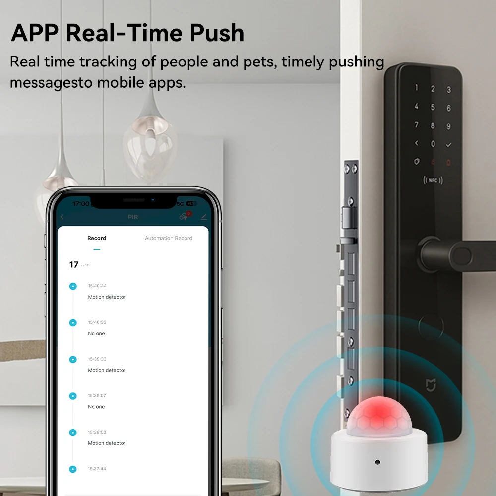 Zigbee Tuya Sensor gerak, Sensor kehadiran manusia detektor PIR rumah pintar Hub Zigbee diperlukan bekerja dengan Alexa Google Assistant