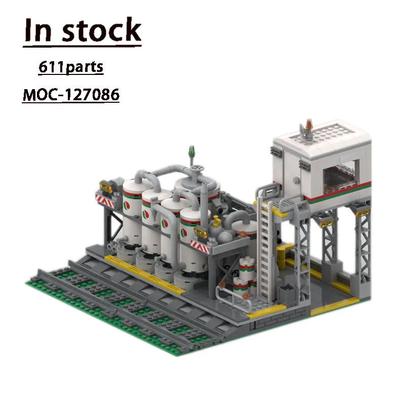 

MOC-127086 Urban Architecture Octan Transfer Station Splicing Assembly Building Block Model • 611 Parts Children's Birthday Toys