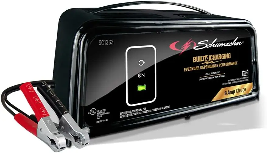 

Schumacher SC1363 Fully Automatic Battery Charger, Maintainer,and Auto Desulfator - 8 Amp/2 Amp, 6V/12V - For Cars, Trucks, SUV、