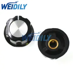 6.35m 6.4mm Inside Diameter Potentiometer Bakelite Knob For RV24 3590S Potentiometer Knob Bakelite Aluminum Hat New