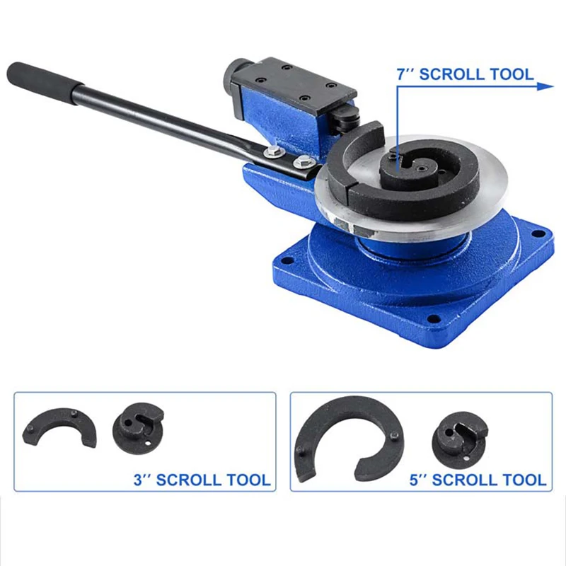 Manual Spiral Metal Bender Multifunction Steel Iron Universal Bending Machine 3 Scroll Tools for Metal Production