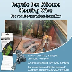 Minco Heat 4/5/7/9m 15~80W Water-proof Silicone Rubber Reptile Heating Cable for Warming Vivarium Pet Room for Incubator
