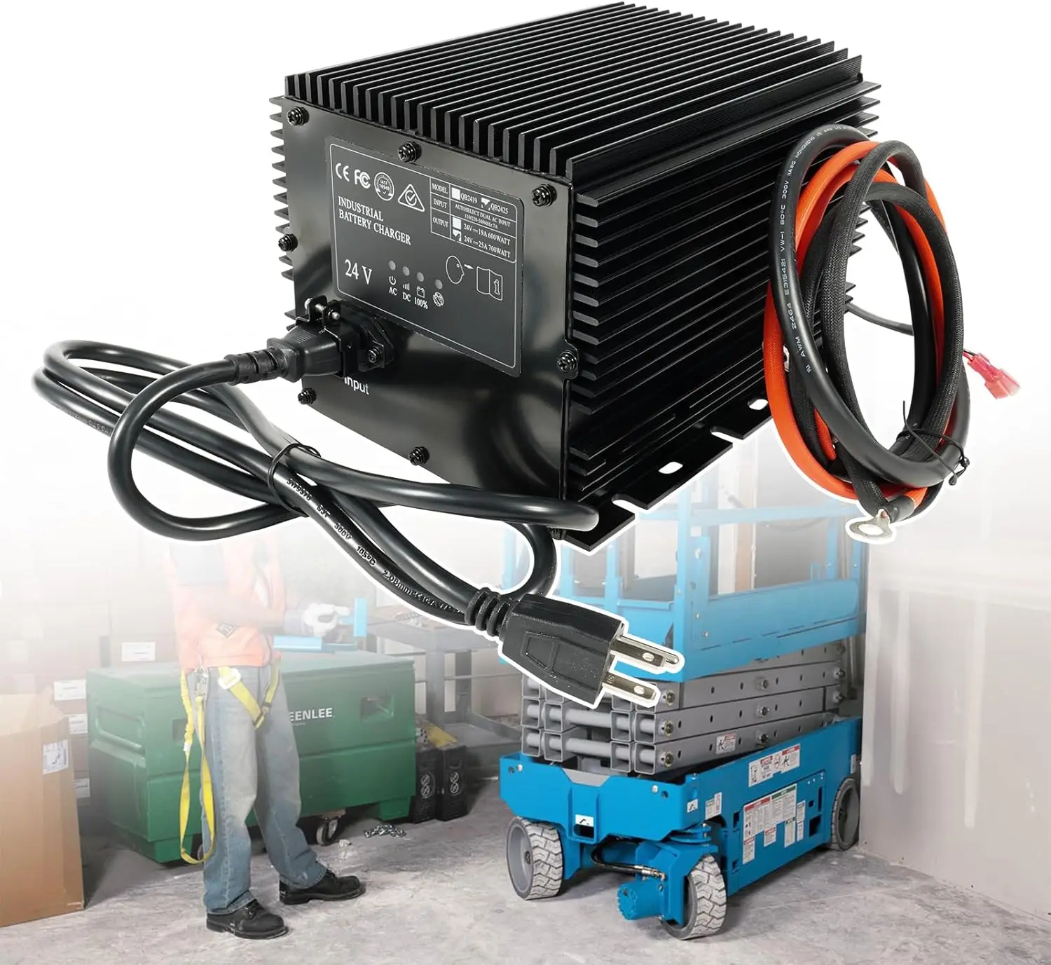 

24B-24V 25A Battery Charger 105739 96211 For Genie Skyjack JLG Scissor Lift Signet Replaces HB600 161827 128537