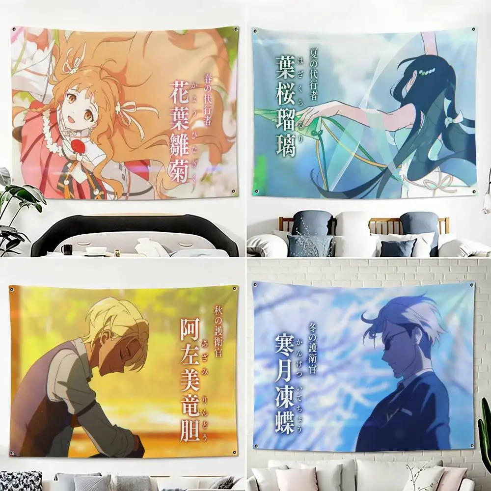 A-Agents of the Four Seasons Anime Home Decor Horizontal Flag Banners Indoor Outdoor Hanging Decor for Bedroom Living Room Wall