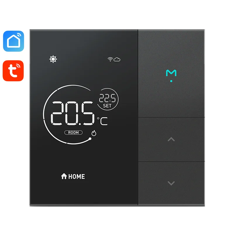 

Tuya Temperature Controller Water Electric Floor Heating Wifi IOT Switch LED Panel Black Sliver Smart Home Thermostat