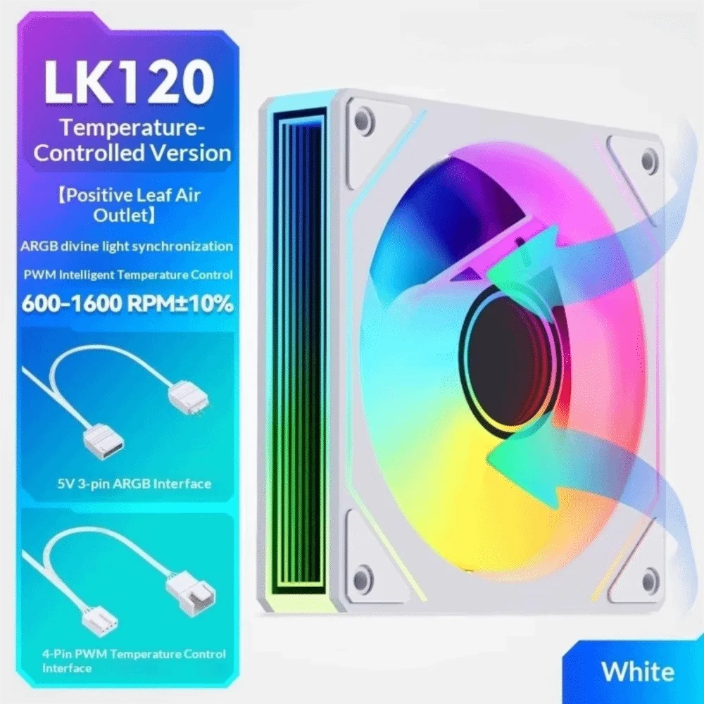 Geräuschloser 120mm PC-Gehäuselüfter PWM 4-Pin Computer-Kühllüfter Leiser ARGB-Computerlüfter Wasserkühlung – Detail 9