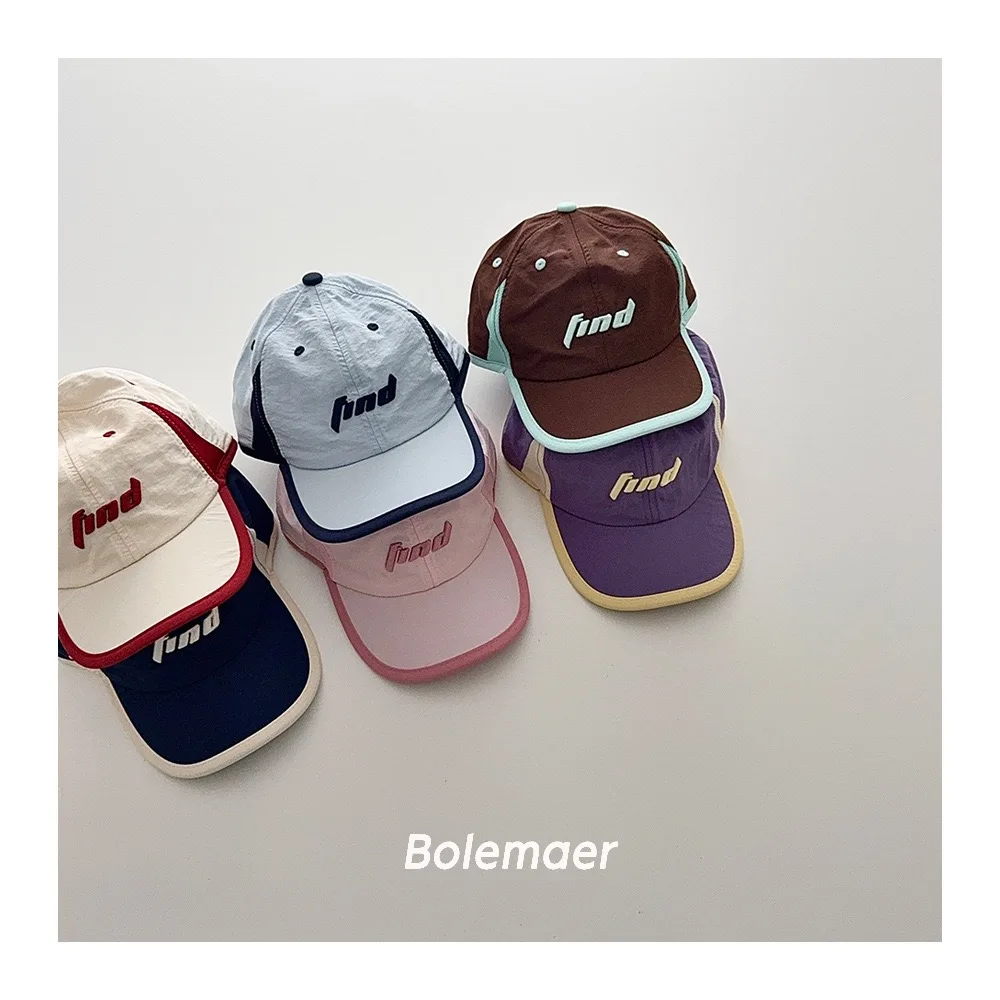 

2026 Spring Summer Thin Children's Quick Drying Baseball Cap Color Blocked Boys Girls Sun Hat Cap Children's Baseball Cap