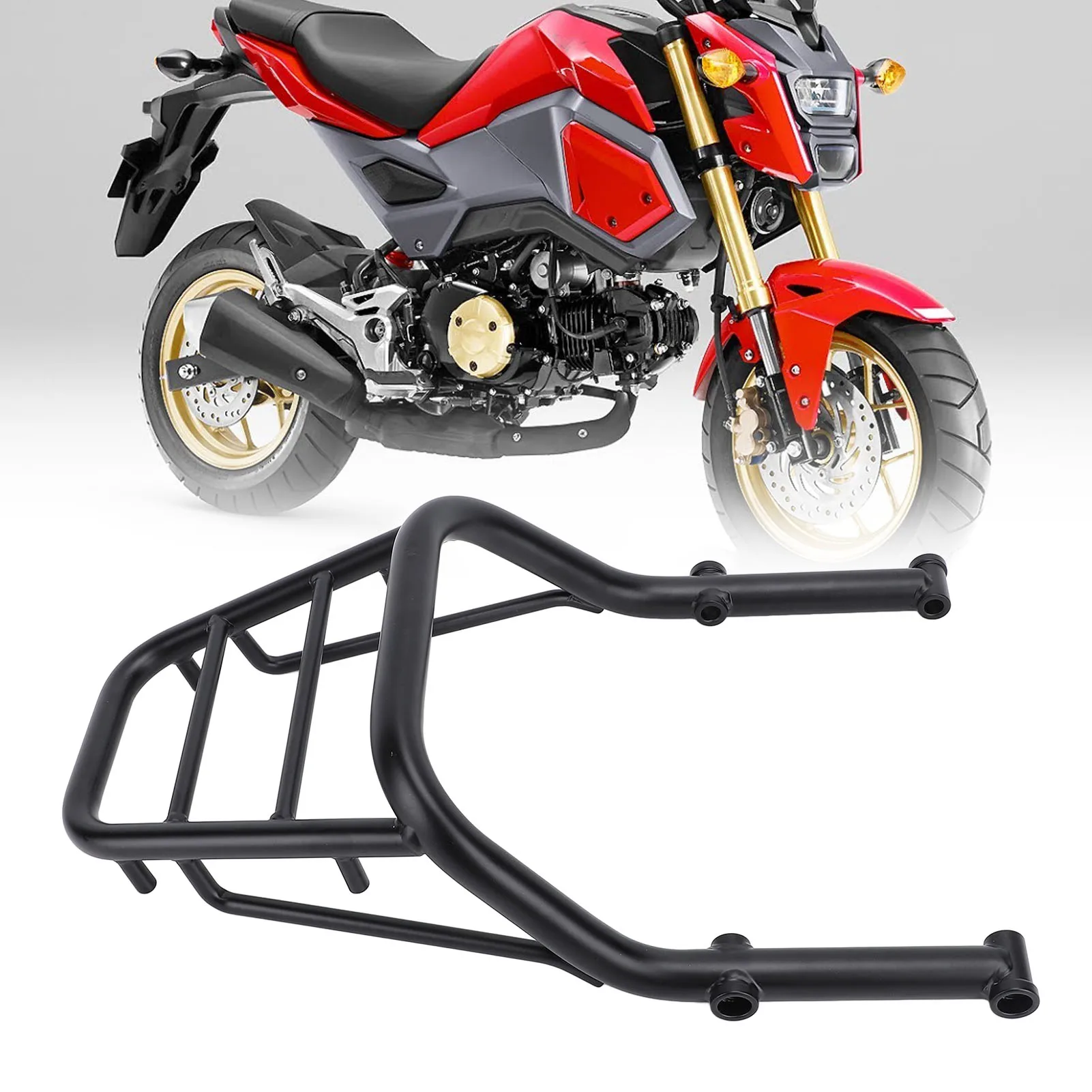

Motorcycle Rear Backrest Luggage Rack Cargo Support Holder Bracket Storage Box Tail Rack for Grom 125 MSX 125 2021-2024 (JC92)