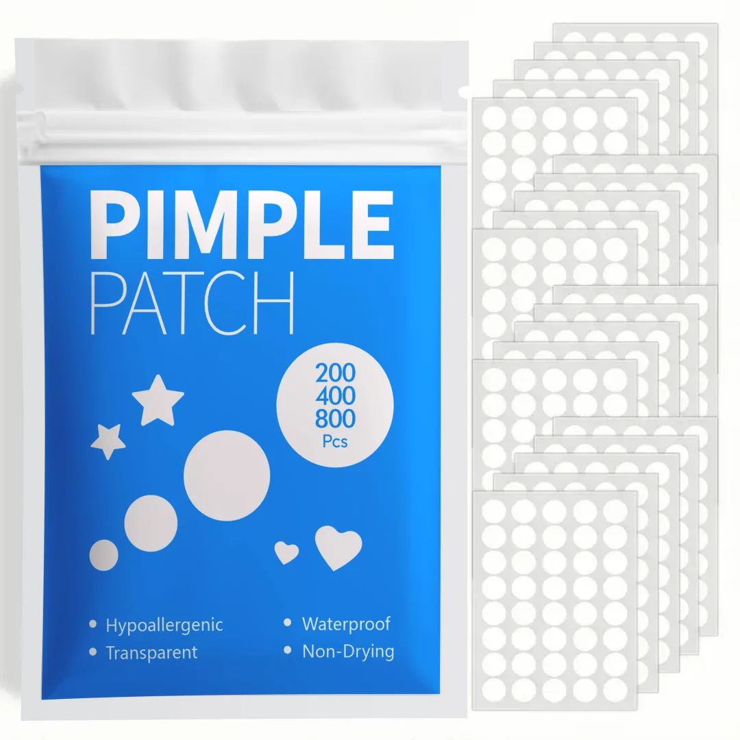 200/400/800 Patchs Hydrocolloïdes pour l'acné, Autocollants Hydrocolloïdes pour Boutons, Couvrant les Imperfections et les Défauts, Traitement Nocturne des Points Noirs