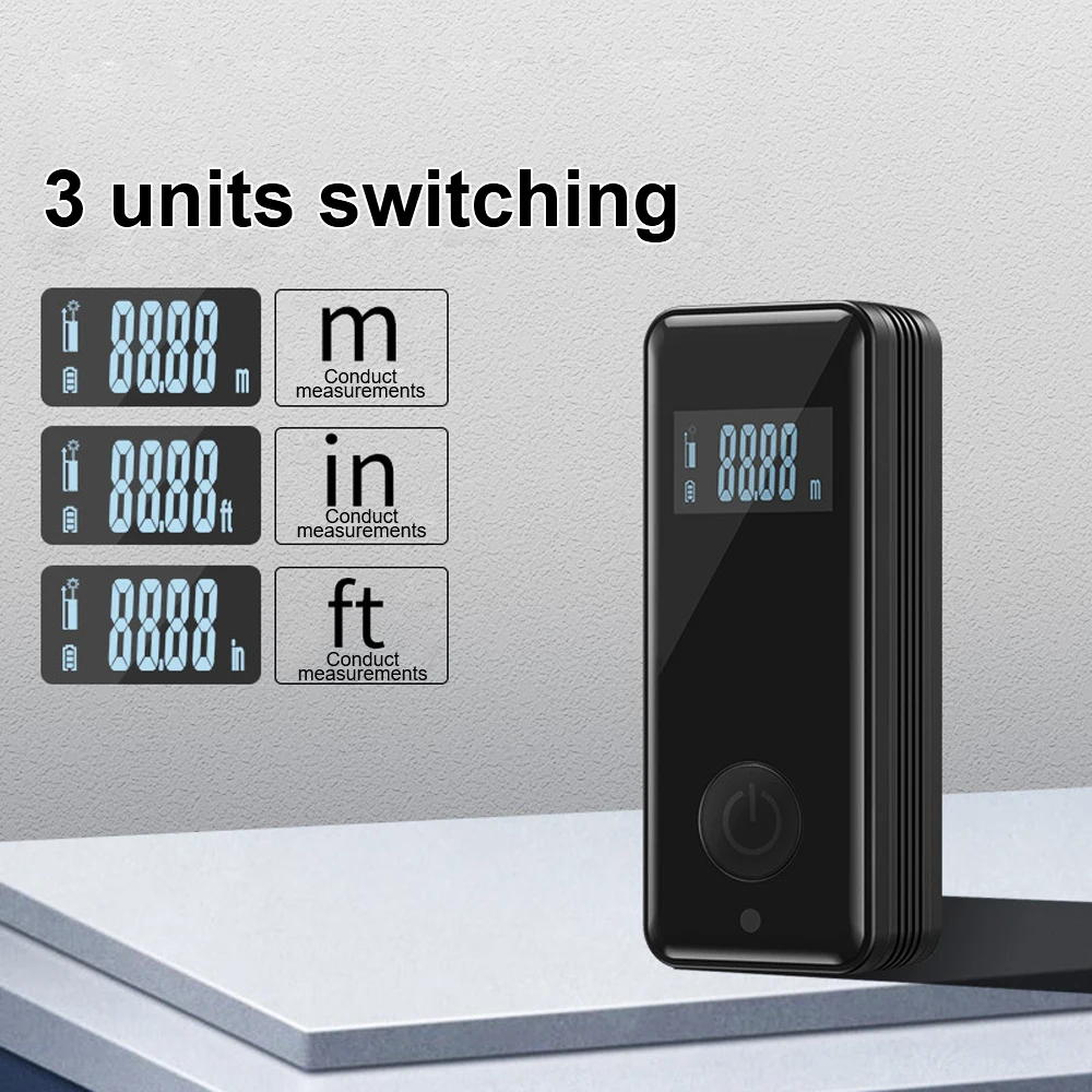 휴대용 미니 스마트 레이저 거리 계량기, USB 충전식, 적외선 거리 측정기 도구