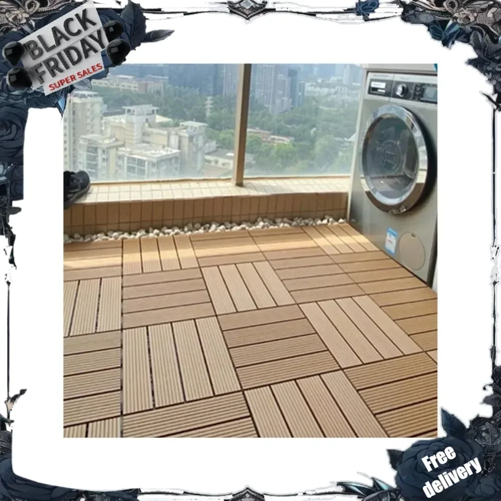 Patio Deck Tiles Interlocking Decking Tiles, Patio Tiles Waterproof Outdoor Flooring for Patio Garden Deck Poolside Indoor