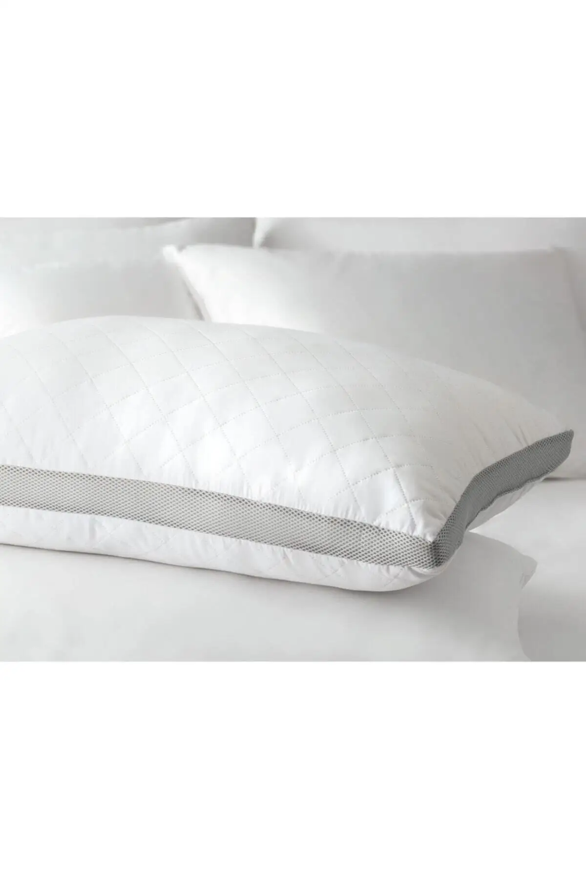 Air Conditioned Pillow - White / Light Gray- Microfiber- 50x70cm,For Comfortable Sleep, Free Shipping,