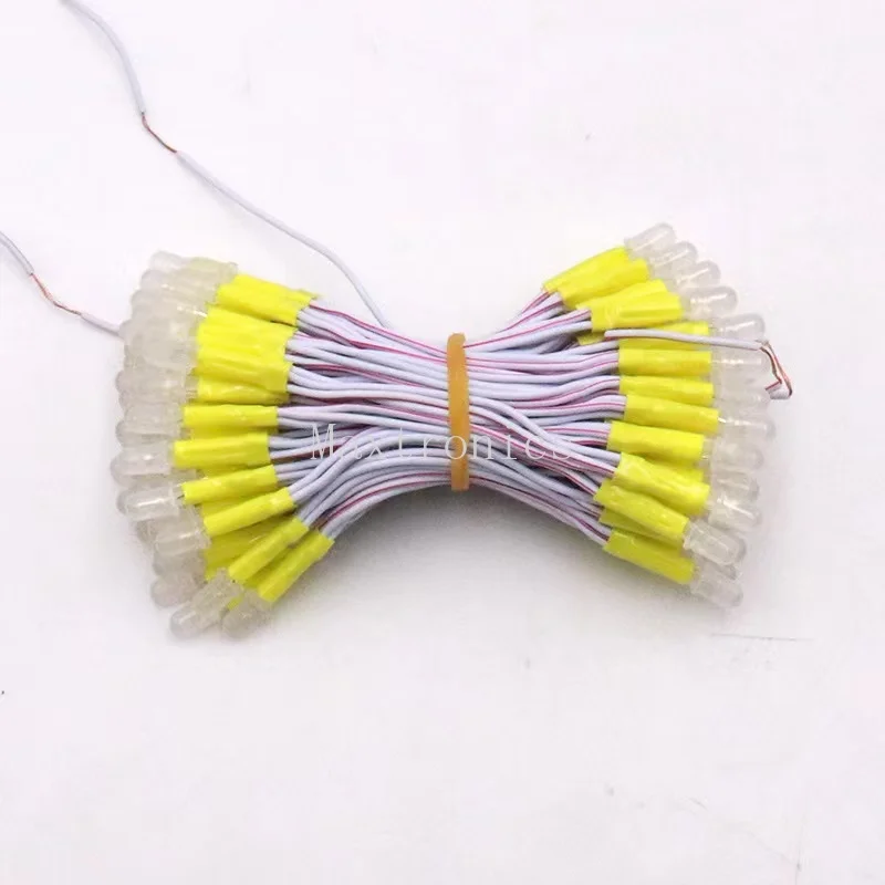 DC5/12V Red/Green Blue/White/Yellow 5MM Led Modules Lamp 100PCS/string Light Emitting Diode Modules for Advertising Light Sign