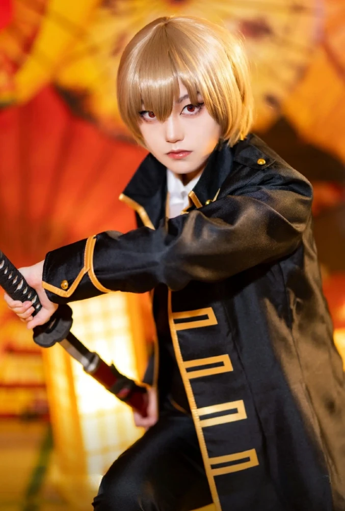 Shin Sen Gu Mi Cosplay Costume GINTAMA Suit Handsome Uniform Halloween Carnival Suit Fancy Outfits