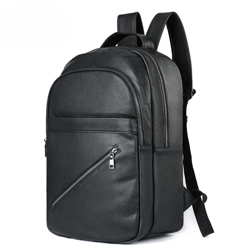 

Рюкзак большой емкости из натуральной кожи, мужской новый рюкзак для путешествий на открытом воздухе, простой стиль для ноутбука в европейском и американском стиле