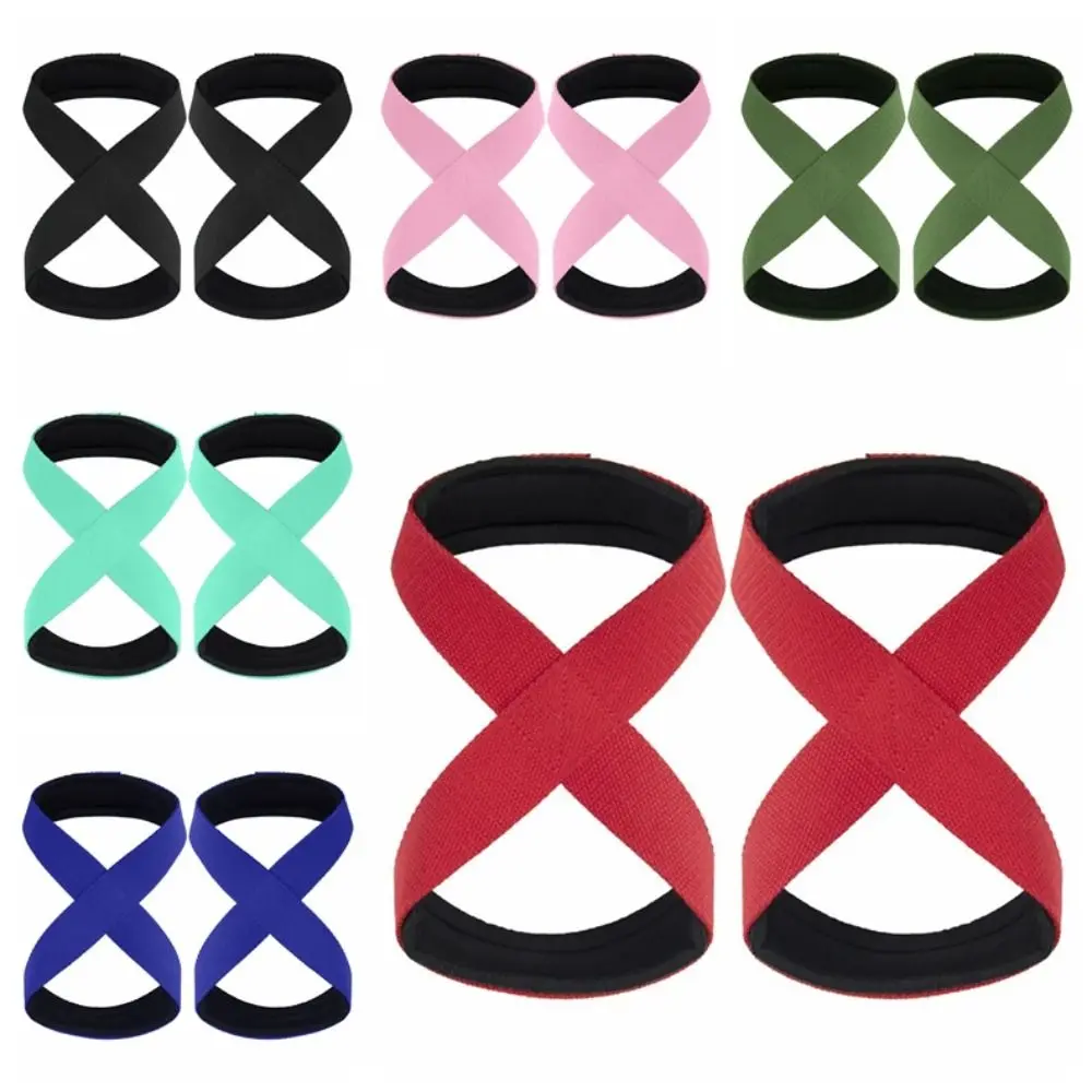 1 Pair New Polyester Weightlifting Hand Belt Bracer 8 Words Sport Fitness Wrist Wraps Anti-Slip Gym Support Lifting Grip Belt